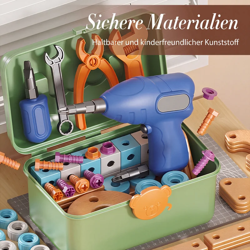 🧰 50 % RABATT⏰ Kinder DIY Werkzeugset, fördert handwerkliche Fähigkeiten🧩