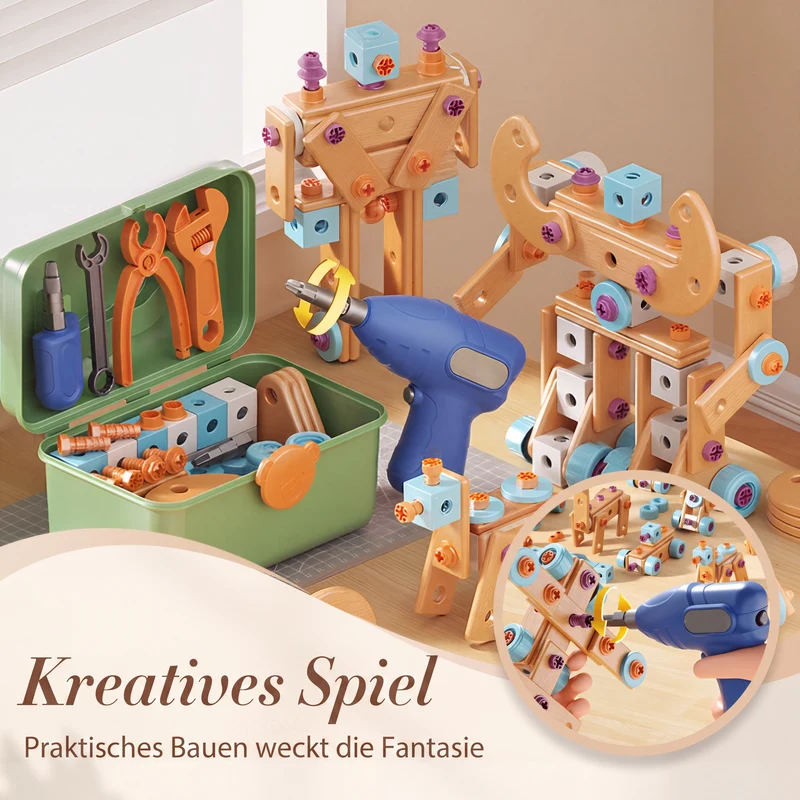 🧰 50 % RABATT⏰ Kinder DIY Werkzeugset, fördert handwerkliche Fähigkeiten🧩