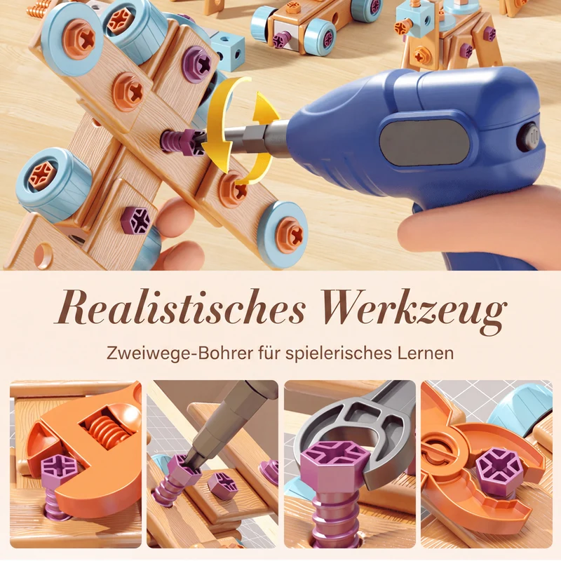 🧰 50 % RABATT⏰ Kinder DIY Werkzeugset, fördert handwerkliche Fähigkeiten🧩
