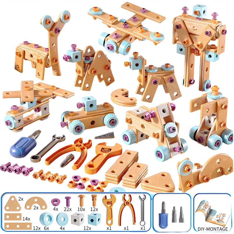 🧰 50 % RABATT⏰ Kinder DIY Werkzeugset, fördert handwerkliche Fähigkeiten🧩