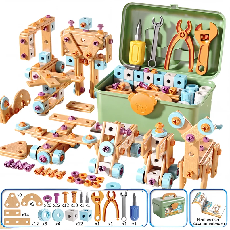 🧰 50 % RABATT⏰ Kinder DIY Werkzeugset, fördert handwerkliche Fähigkeiten🧩