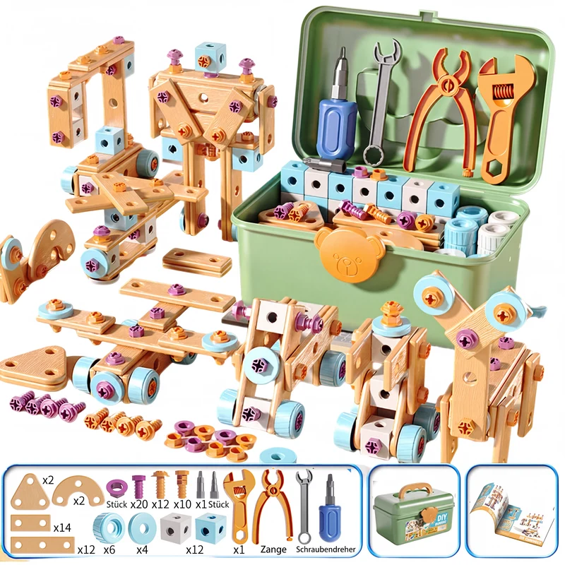 🧰 50 % RABATT⏰ Kinder DIY Werkzeugset, fördert handwerkliche Fähigkeiten🧩