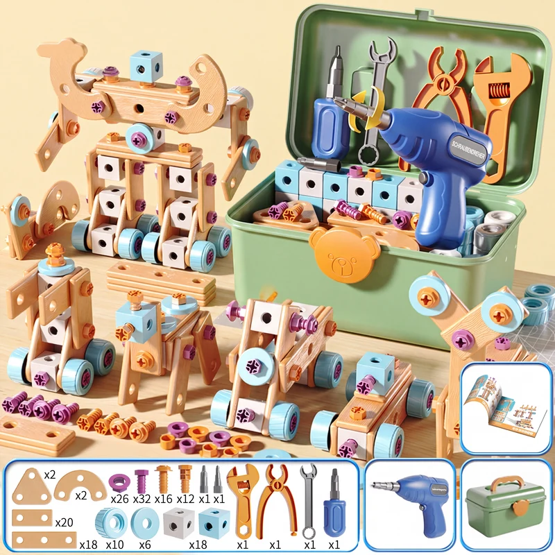 🧰 50 % RABATT⏰ Kinder DIY Werkzeugset, fördert handwerkliche Fähigkeiten🧩