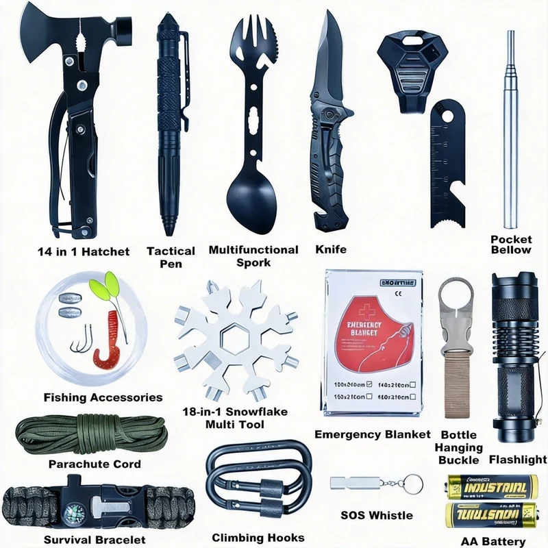 30in1 Survival Kit Überlebenskit Notfallausrüstung Camping Outdoor Set
