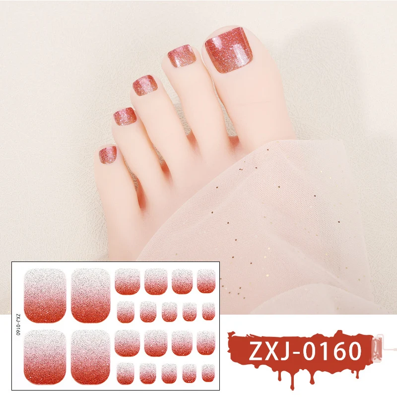 Glitter Gradient Zehennagel-Wickel