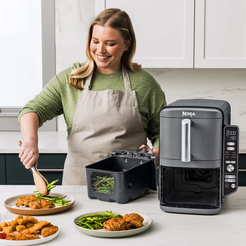 Ninja 9.5L 2470W Double Stack XL 2 Drawer Heißluftfritteuse - Grau | SL400UK