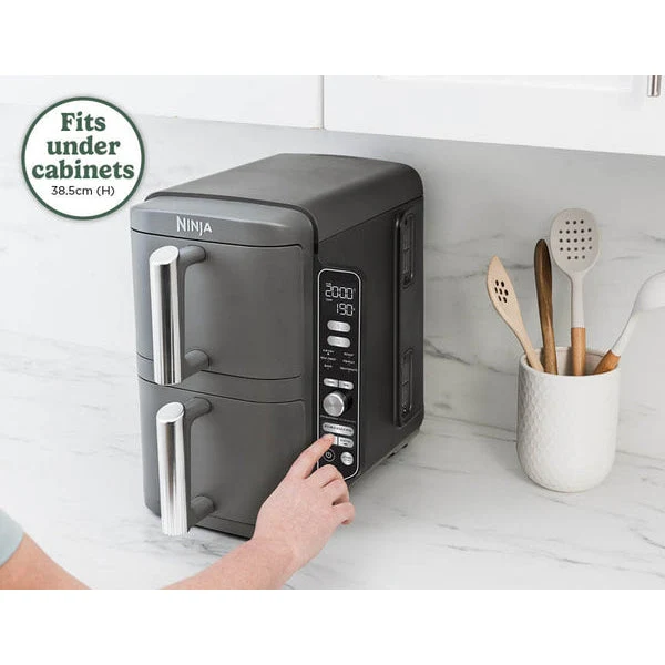 Ninja 9.5L 2470W Double Stack XL 2 Drawer Heißluftfritteuse - Grau | SL400UK
