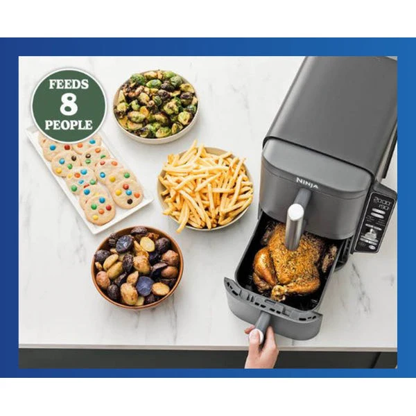 Ninja 9.5L 2470W Double Stack XL 2 Drawer Heißluftfritteuse - Grau | SL400UK
