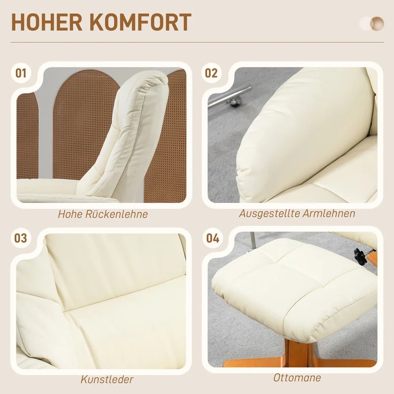 Relaxsessel Hocker Fernsehsessel Liegefunktion Wippfunktion