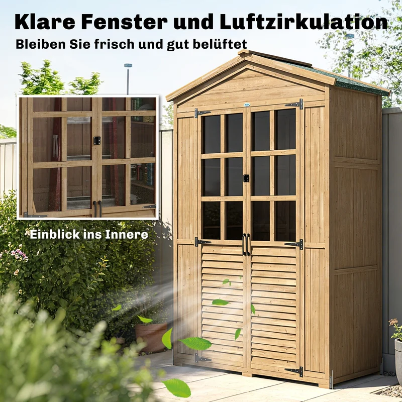 Gartenschrank Geräteschuppen Gartenschuppen Gartenhaus 128x60x197cm