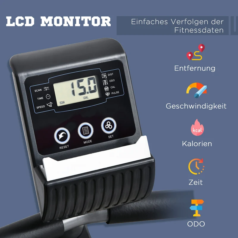 Liegeergometer Magnetwiderstand 110kg Heimtrainer Gym Training