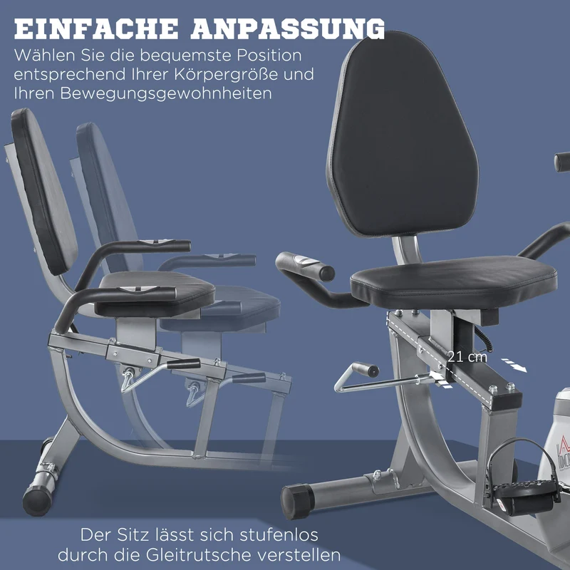 Liegeergometer Magnetwiderstand 110kg Heimtrainer Gym Training