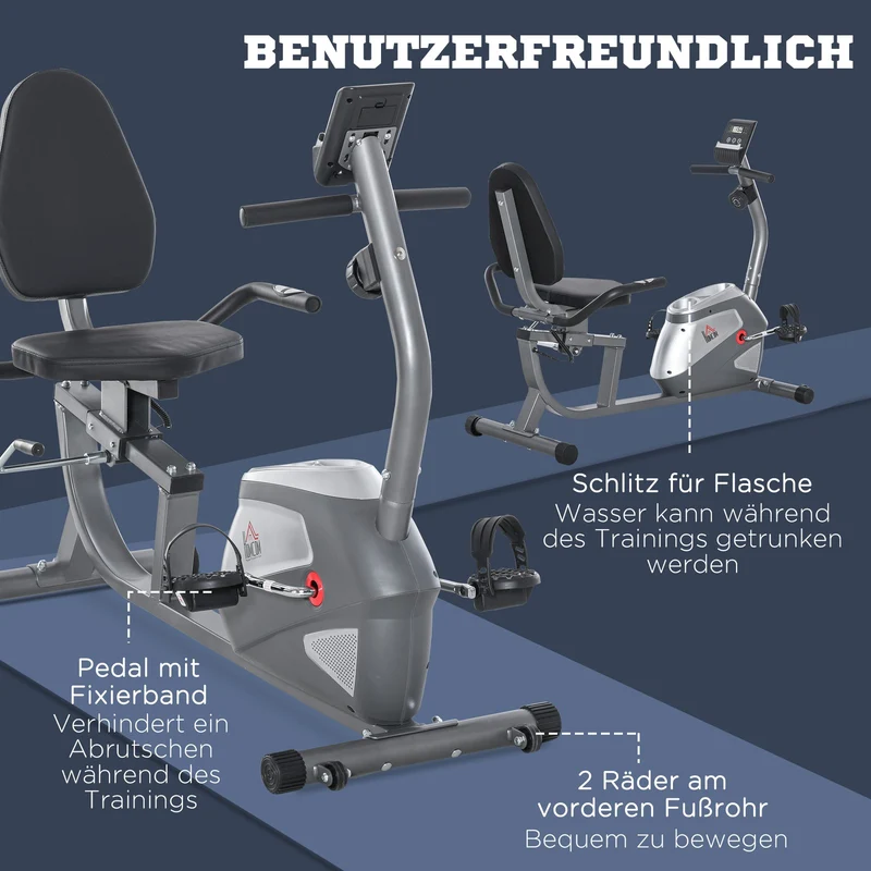 Liegeergometer Magnetwiderstand 110kg Heimtrainer Gym Training