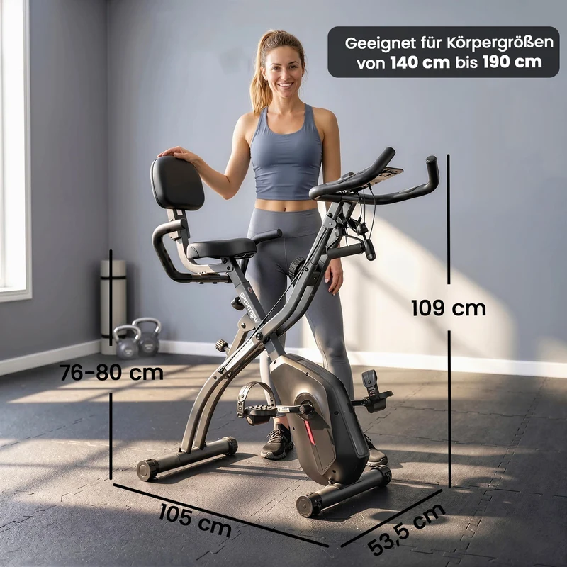 Heimtrainer Fahrrad Klappbar Liegeergometer Gym