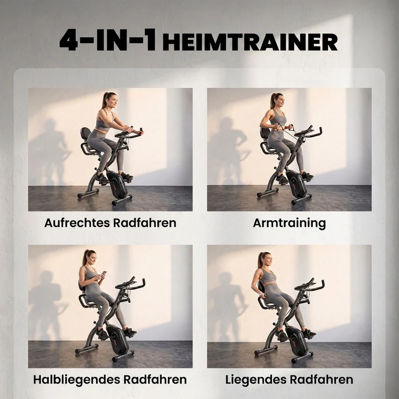 Heimtrainer Fahrrad Klappbar Liegeergometer Gym