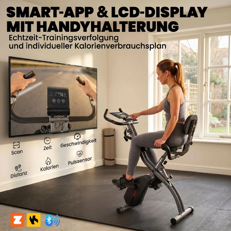 Heimtrainer Fahrrad Klappbar Liegeergometer Gym
