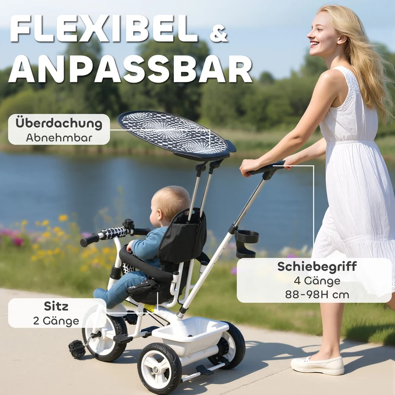 6in1 Dreirad Schubstange Kinderdreirad Kinderfahrzeug
