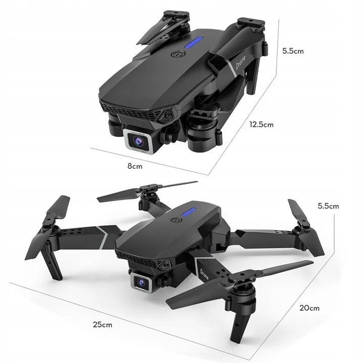 Drohne 4K Dual Kamera WiFi HD RC Quadrocopter Spielzeug 3 Akkus