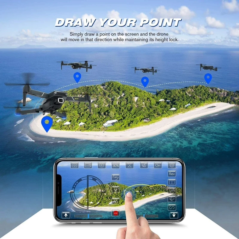 Drohne 4K Dual Kamera WiFi HD RC Quadrocopter Spielzeug 3 Akkus