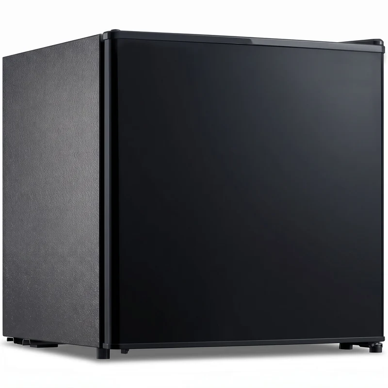 1.62 Cu Ft Single Door Mini Fridge with Freezer and Adjustable Thermostat, Black