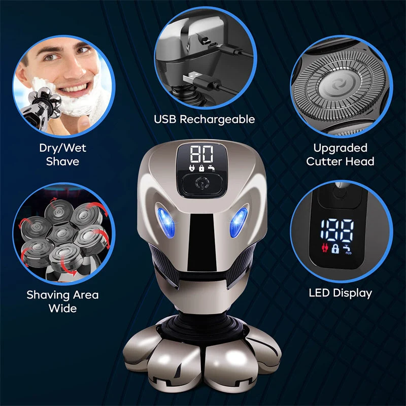 7D Waterproof Head Shaver Kit for Bald Men