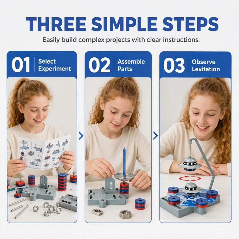 🧲50 % RABATT⏰ 12‑in‑1 Magnet‑Experiment‑Set, spielerisches Lernen für Kinder🛰️