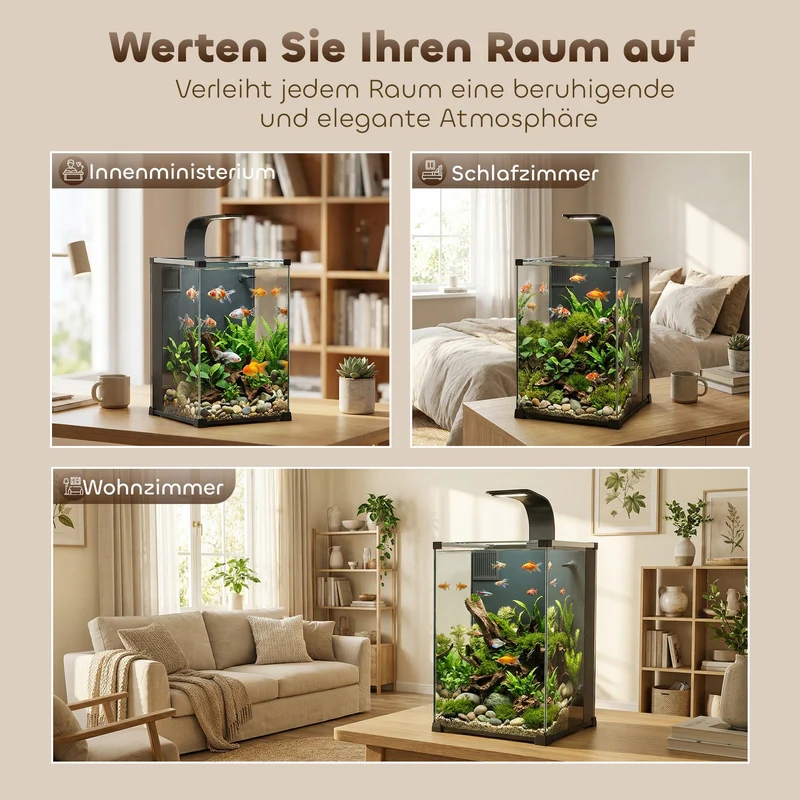 Aquarium Komplettset 36L LED Beleuchtung 30x30cm
