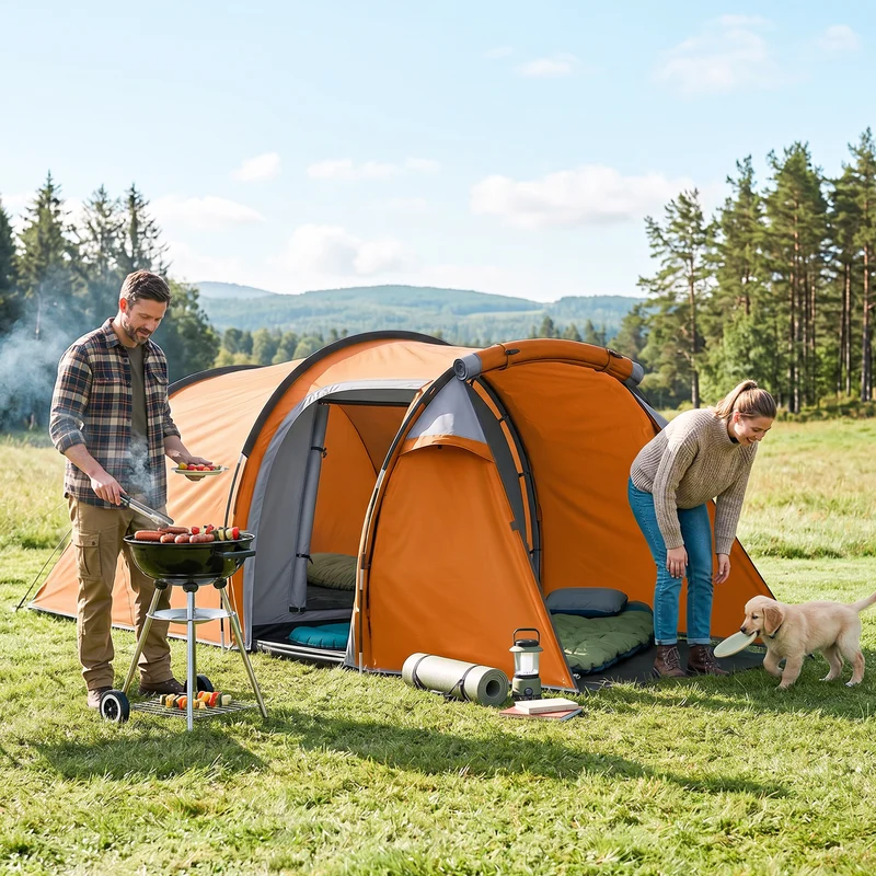 Tunnelzelt Campingzelt Outdoor Camping 426x206x154cm Wasserdicht