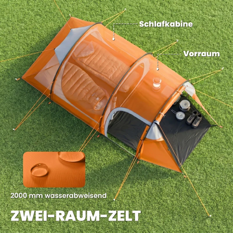 Tunnelzelt Campingzelt Outdoor Camping 426x206x154cm Wasserdicht