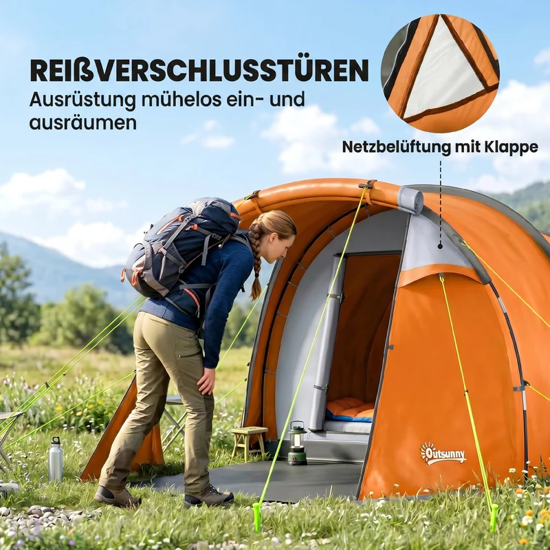 Tunnelzelt Campingzelt Outdoor Camping 426x206x154cm Wasserdicht