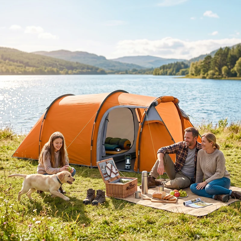 Tunnelzelt Campingzelt Outdoor Camping 426x206x154cm Wasserdicht