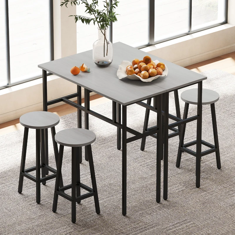 Essgruppe 6-teilig Bartisch Barhocker Industrial Esszimmer
