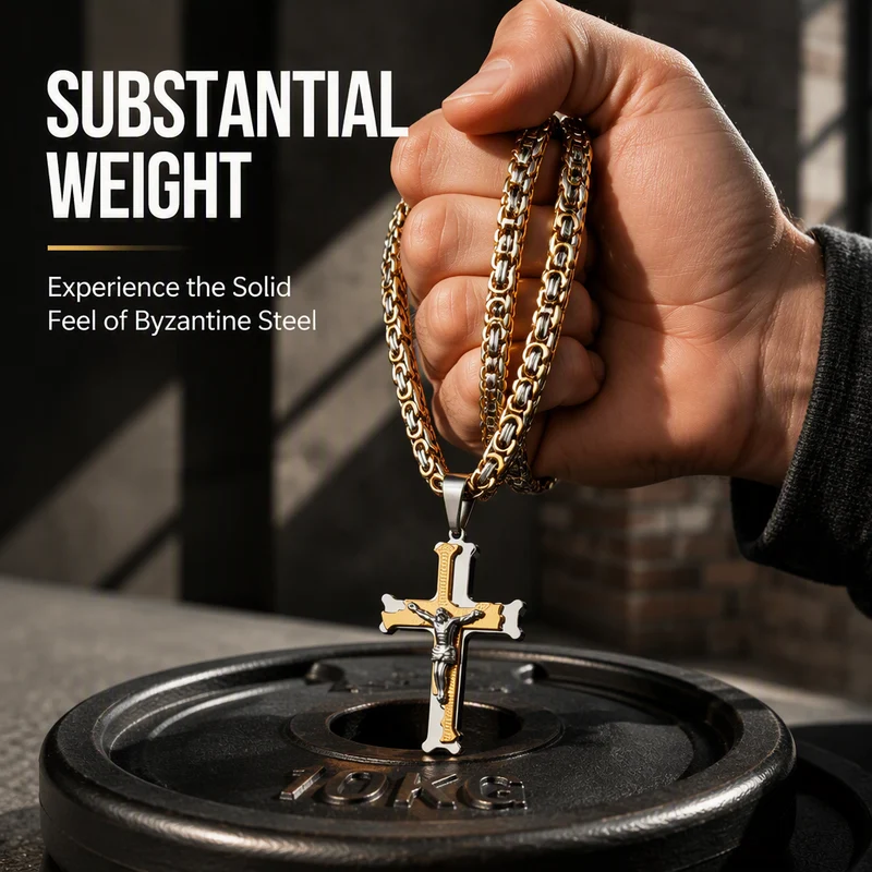 ✝️50 % RABATT⏰ Edelstahl‑Kruzifix‑Halskette, stilvolles Schmuckstück für Geschenk & Alltag