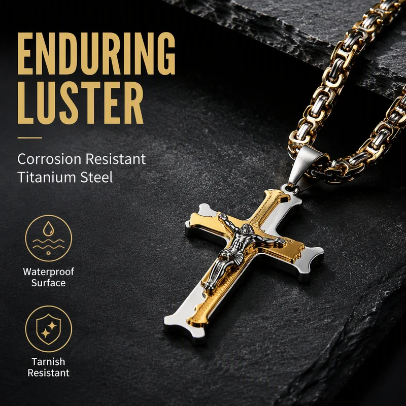 ✝️50 % RABATT⏰ Edelstahl‑Kruzifix‑Halskette, stilvolles Schmuckstück für Geschenk & Alltag