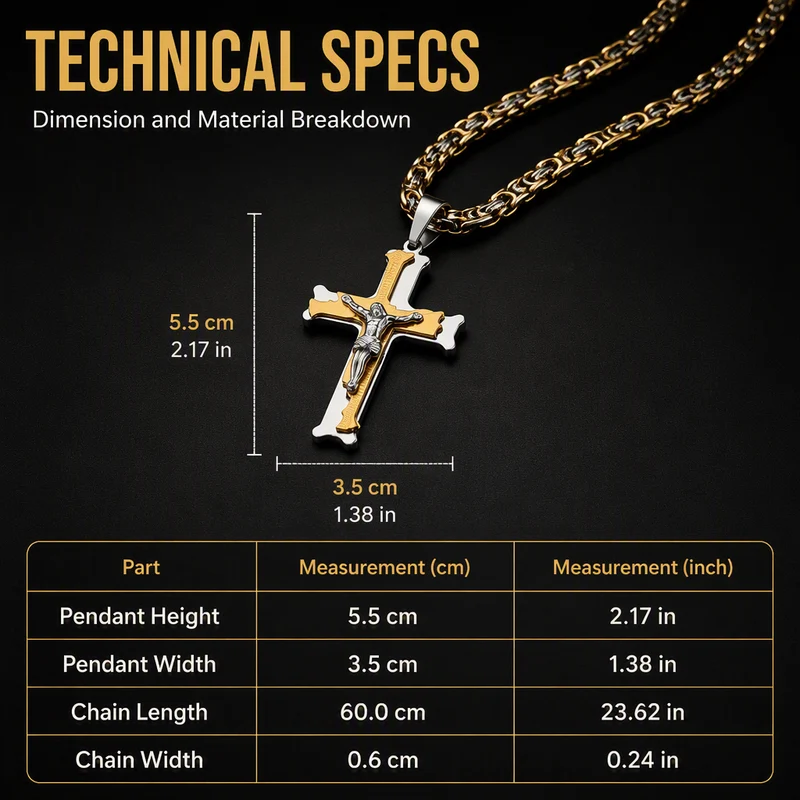 ✝️50 % RABATT⏰ Edelstahl‑Kruzifix‑Halskette, stilvolles Schmuckstück für Geschenk & Alltag
