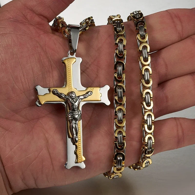 ✝️50 % RABATT⏰ Edelstahl‑Kruzifix‑Halskette, stilvolles Schmuckstück für Geschenk & Alltag