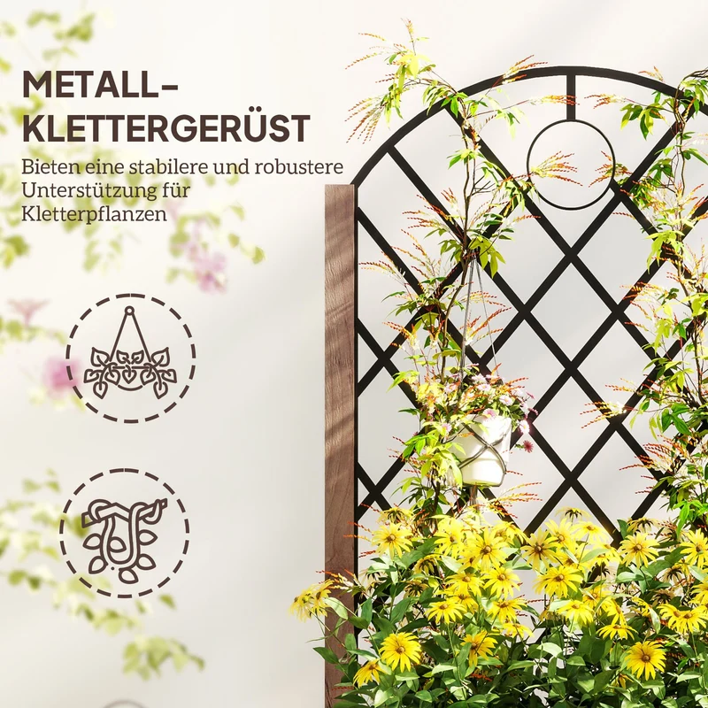 2er Set Hochbeet Pflanzkasten Rankgitter Spalier Pflanzkübel