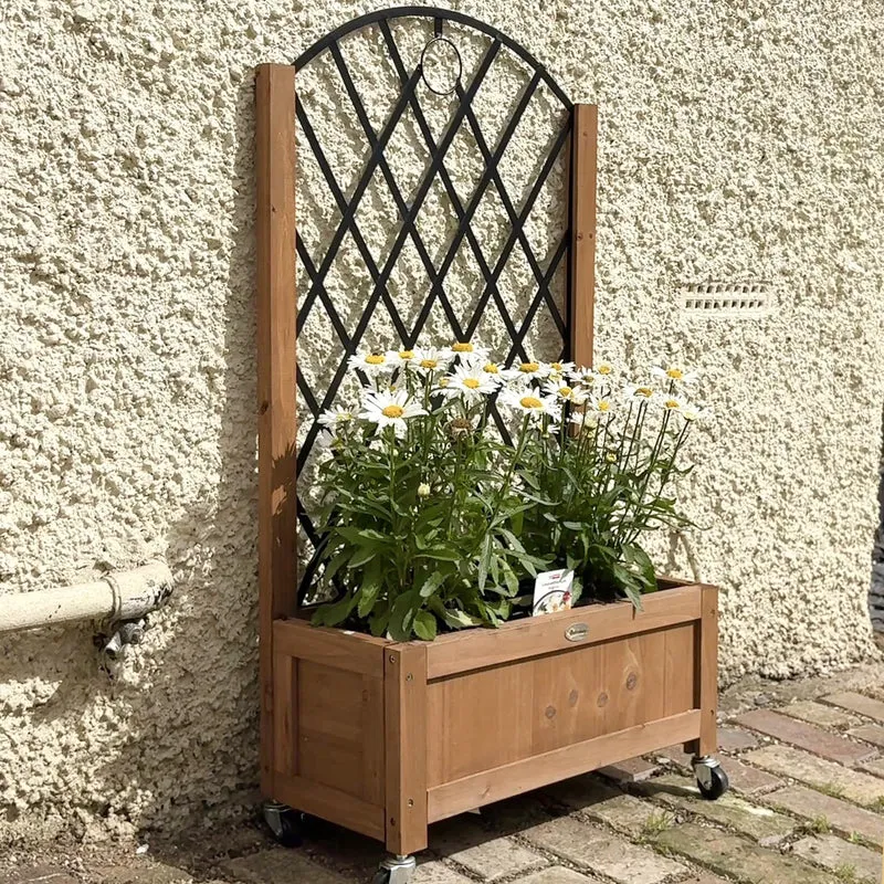 2er Set Hochbeet Pflanzkasten Rankgitter Spalier Pflanzkübel