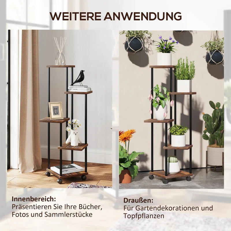 5-Etagen Pflanzenständer Blumenständer Pflanzenregal Regal