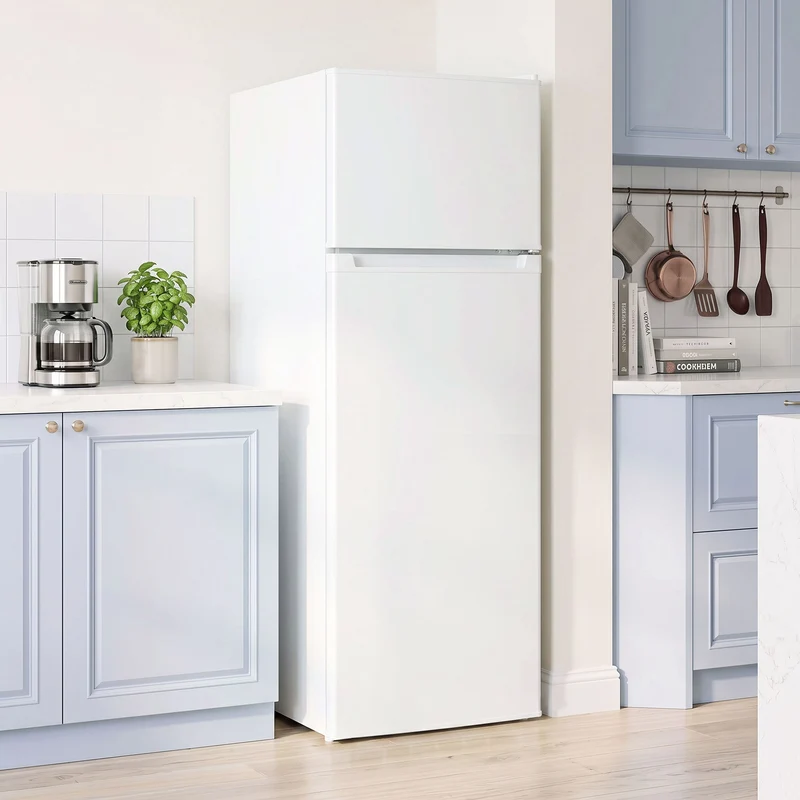 7.7 Cu. Ft. Mini Fridge with Freezer & Double Door, White