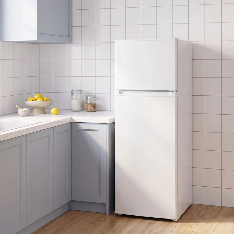 7.7 Cu. Ft. Mini Fridge with Freezer & Double Door, White