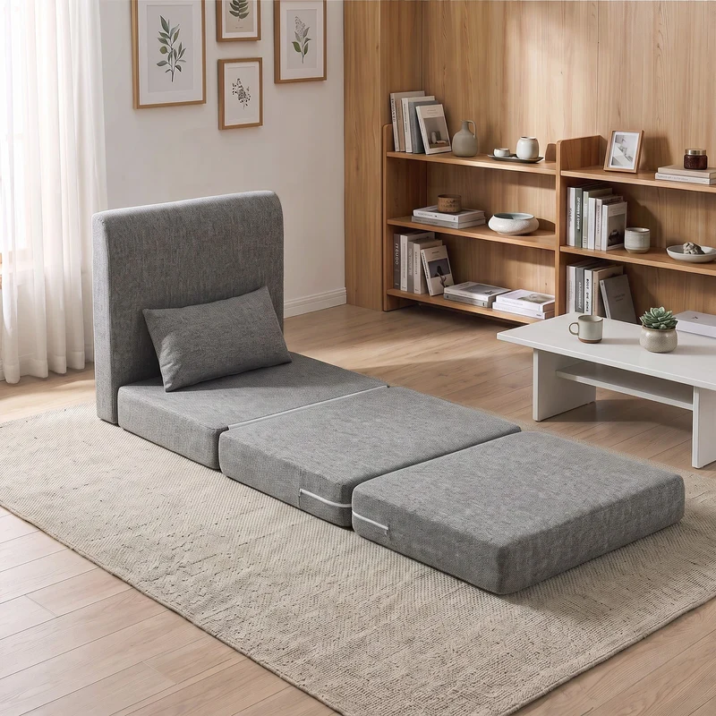 Bodensessel Klappbar Schlafsofa Einzelbett Sofa 80x75x74cm