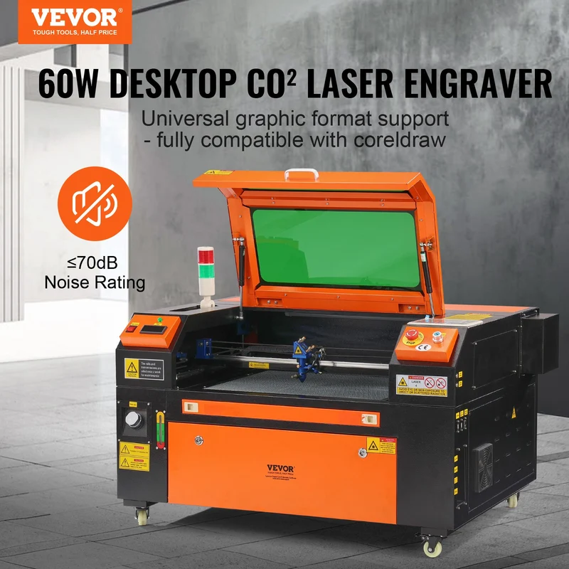 60W CO2 Lasergravierer Laserschneider 400x600mm 500mm/s Graviermaschine