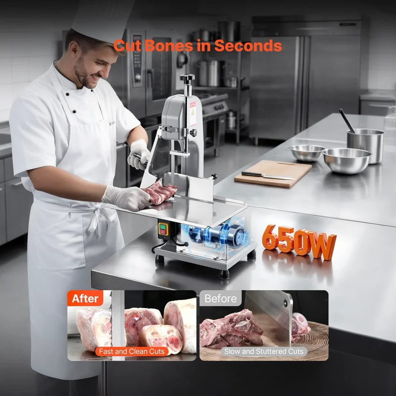 Fleischbandsäge Knochensäge 650W Knochenschneidemaschine Tischgerät
