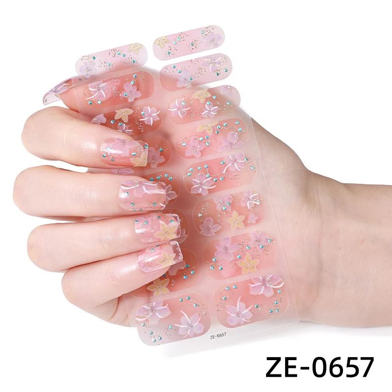 Florale Nagelkunst Aufkleber