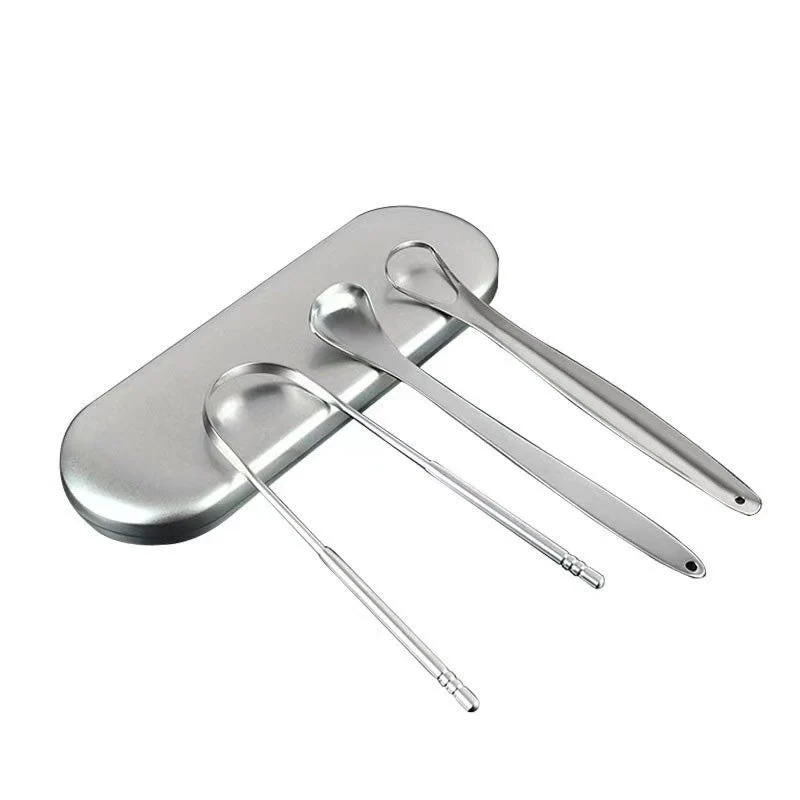 Edelstahl-Zungenreiniger-Set