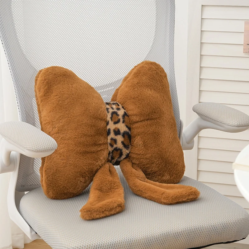 🎀JETZT 50 % RABATT!! 🐆 Dekokissen in Schleifenform mit Leopardenmuster – Weiches Sofakissen als Rückenstütze für Zuhause und Büro