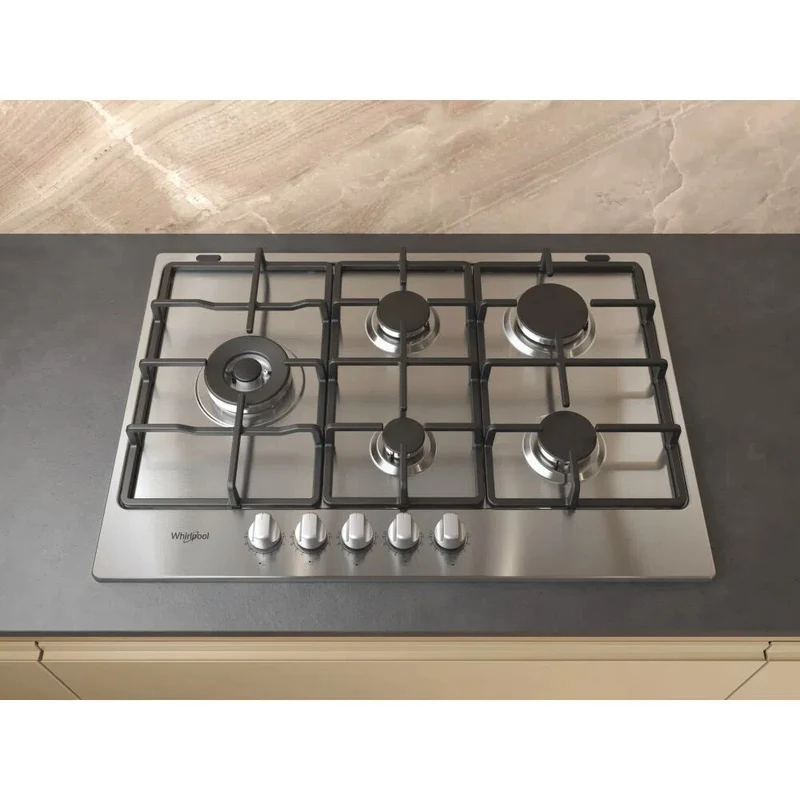 Whirlpool 75CM 5 Zone Gas Kochfeld - Edelstahl | TGML 761 IX R