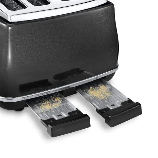 DeLonghi Icona Micalite 1800W 4 Slice Toaster - Schwarz | CTOM4003.BK