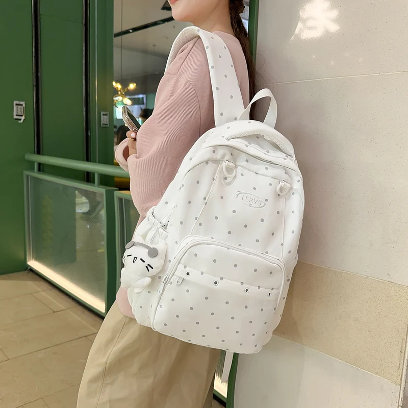Polka-Dots-Muster-Rucksack mit Zubehör Karnz